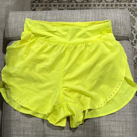 lululemon athletica Pants - Lululemon Women's Fast and Free Neon Yellow Running Shorts